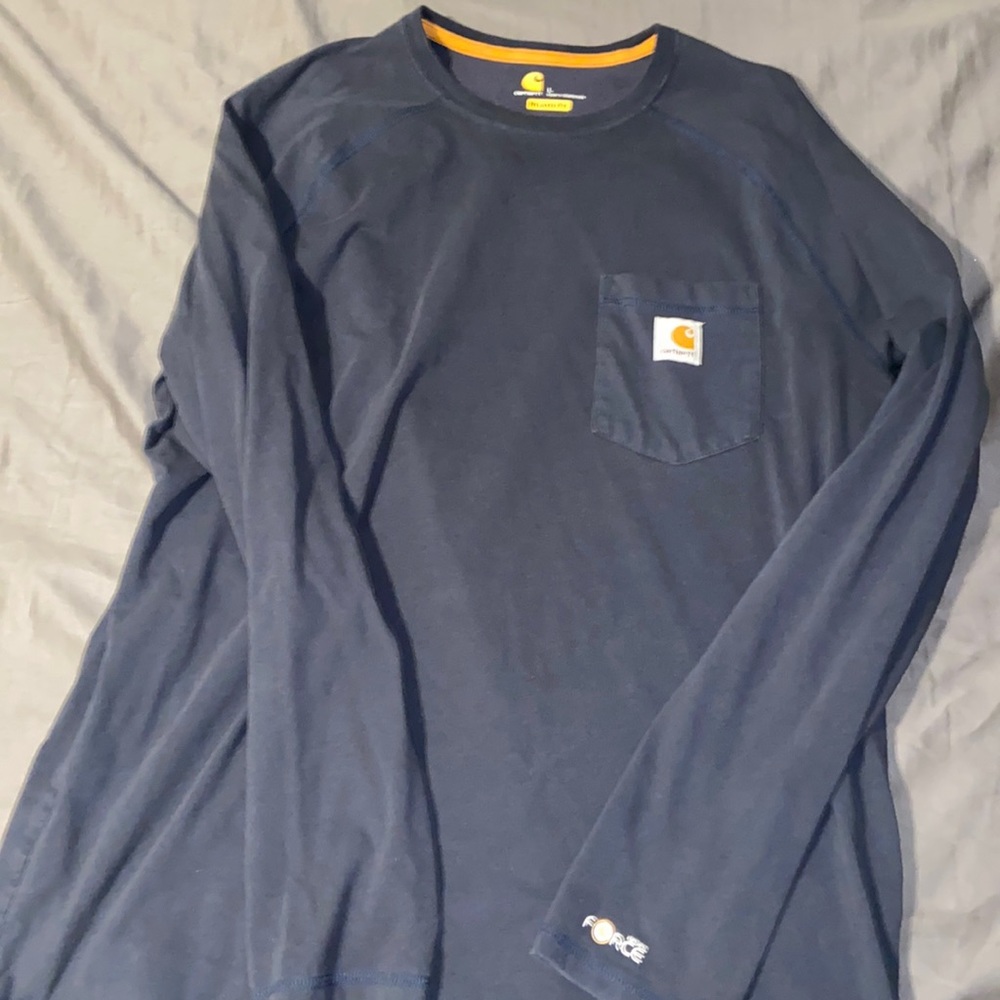 Carhartt Navy Relaxed Fit Large Long Sleeve